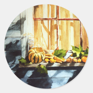 Autumn Pumpkins Ronde Sticker