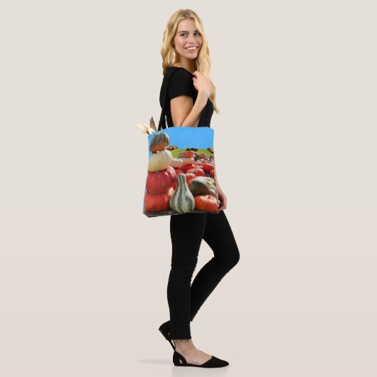 Autumn Pumpkins Scene Tote Bag (Op model)
