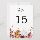 Autumn Pumpkins Table Number Kaart (Achterkant)