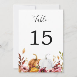 Autumn Pumpkins Table Number Kaart