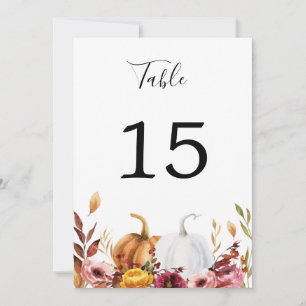 Autumn Pumpkins Table Number Kaart