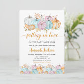 Autumn Pumpkins verliefd op Baby shower Kaart (Staand voorkant)