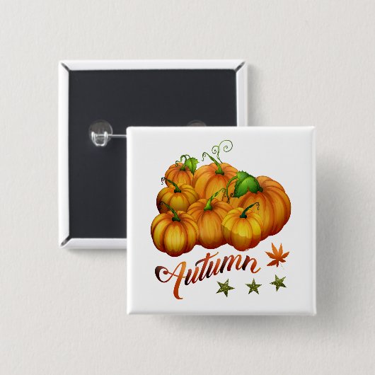 Autumn pumpkins vierkante button 5,1 cm (Voorkant /achterkant)