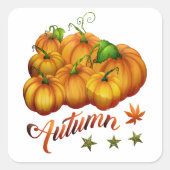 Autumn pumpkins vierkante sticker (Voorkant)