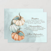 Autumn Pumpkins Wedding Enclosure Informatiekaartje (Voorkant / Achterkant)