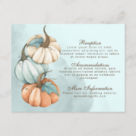 Autumn Pumpkins Wedding Enclosure Informatiekaartje
