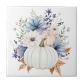 Autumn Punpkin Floral Ceramic Tile Tegeltje (Voorkant)