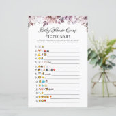 Autumn Purple Flowers Baby shower Emoji Game (Staand voorkant)