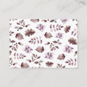 Autumn Purple Flowers pomkin Diaper Raffle Informatiekaartje (Achterkant)