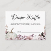 Autumn Purple Flowers pomkin Diaper Raffle Informatiekaartje (Voorkant)