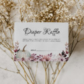 Autumn Purple Flowers pomkin Diaper Raffle Informatiekaartje