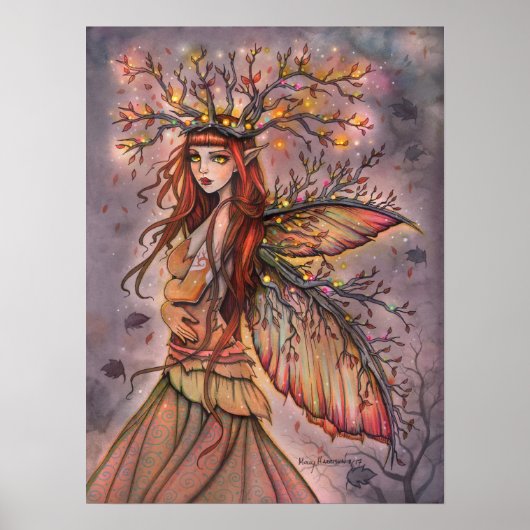 Autumn Queen Fairy Fantasy Art van Molly Harrison Poster (Voorkant)