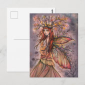 Autumn Queen Fantasy Art beroemd gemaakt door Moll Briefkaart (Voorkant / Achterkant)