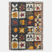 Autumn Quilt Block Pattern | rustieke oogst Deken (Voorkant Verticaal)