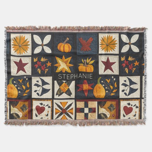 Autumn Quilt Block Pattern | rustieke oogst Deken (Voorkant)