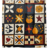 Autumn Quilt Block Pattern | rustieke oogst Douchegordijn (Voorkant)