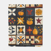Autumn Quilt Block Pattern | rustieke oogst Fleece Deken (Voorkant)