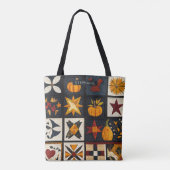 Autumn Quilt Block Pattern | rustieke oogst Tote Bag (Achterkant)