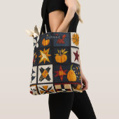 Autumn Quilt Block Pattern | rustieke oogst Tote Bag (Dichtbij)