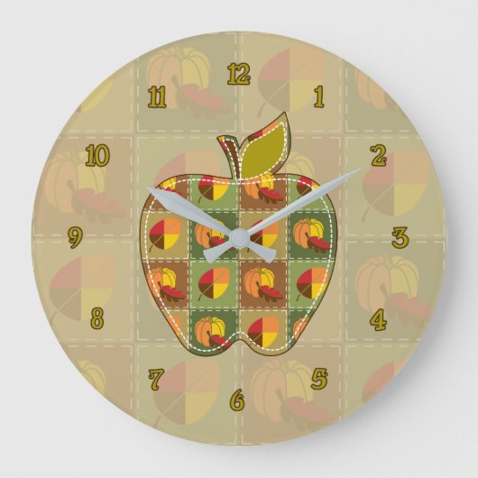 Autumn Quilt Clock Grote Klok (Voorkant)