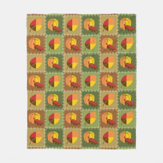 Autumn Quilt Fleece Blanket Deken (Voorkant)