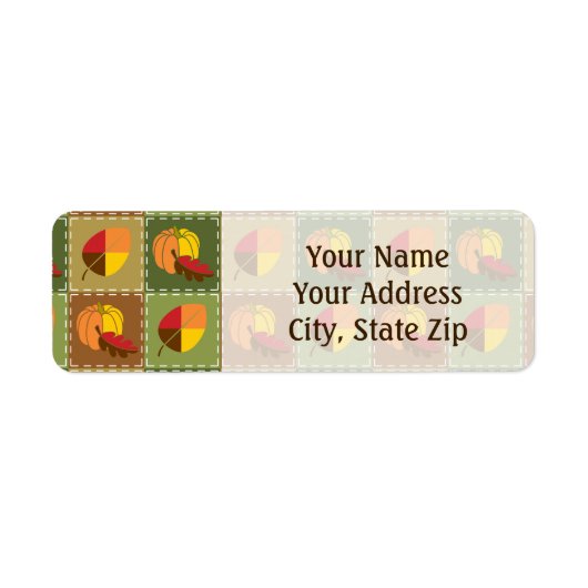 Autumn Quilt Return Address Label (Voorkant)