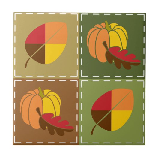 Autumn Quilt Tile Tegeltje (Voorkant)