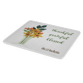 Autumn Quled Flowers Print Glass Snijplank (Hoek)