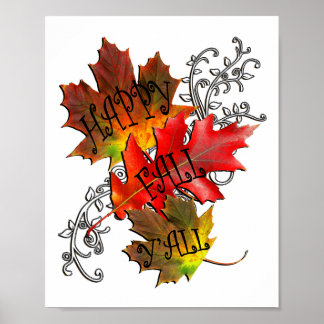 Autumn Quote Happy Herfst Y'all Poster