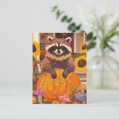 Autumn Raccoon Briefkaart (Staand voorkant)
