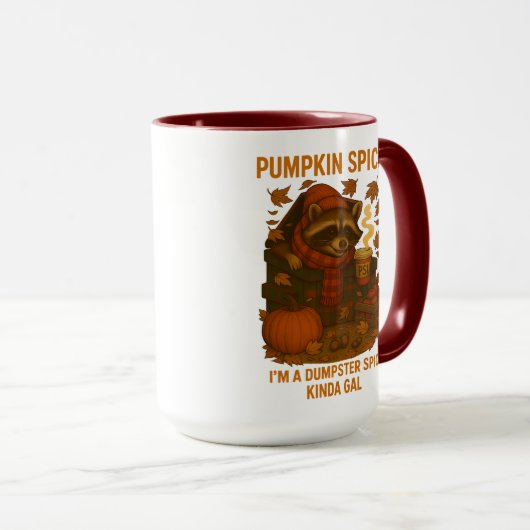 Autumn Raccoon Funny Pumpkin Spice Latte Mok (Voorkant rechts)
