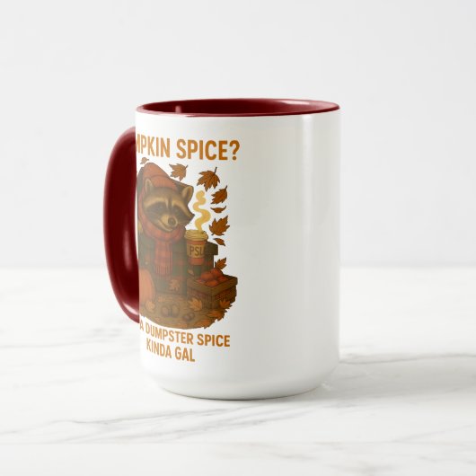 Autumn Raccoon Funny Pumpkin Spice Latte Mok (Voorkant links)
