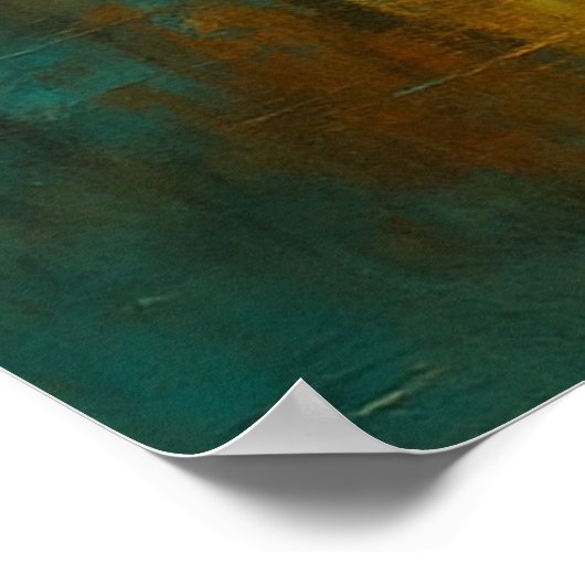 Autumn Radiance Teal Reflections and Golden Light Poster (Hoek)