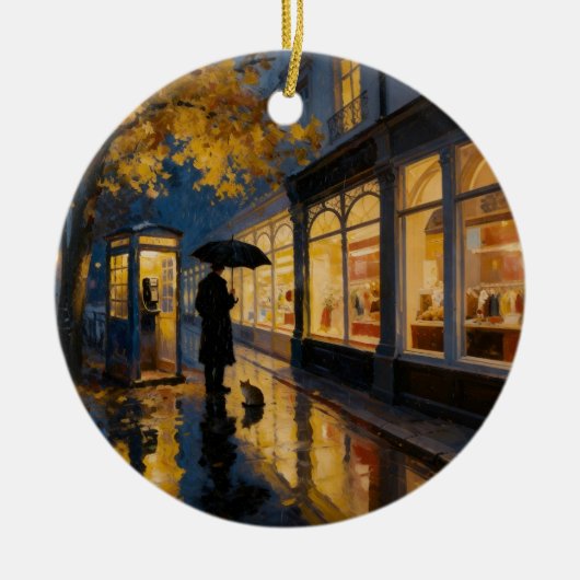 Autumn Rain Phone Booth Ornament (Voorkant)