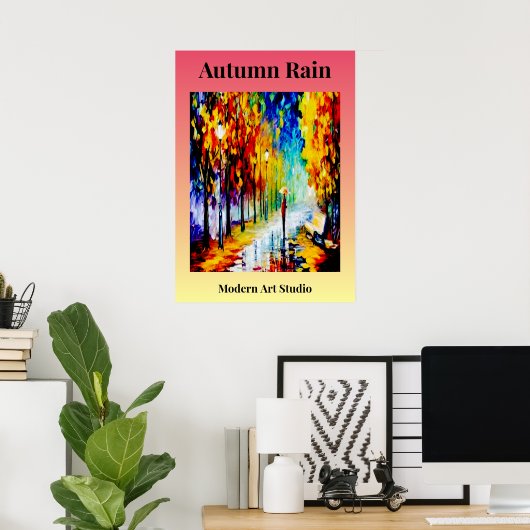Autumn Rain Poster (Thuiskantoor)