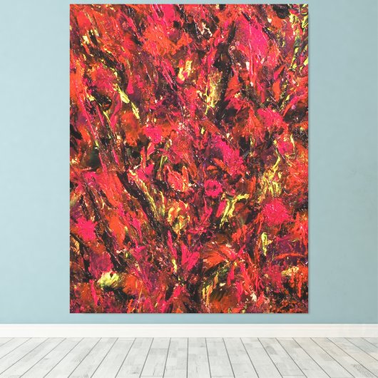 "Autumn Rains", acrylic, abstract, impressionism Canvas Afdruk (Insitu (Houten vloer))