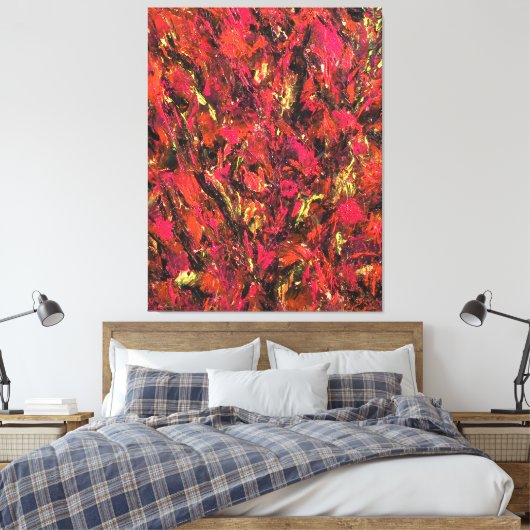 "Autumn Rains", Impressionism, abstract, acrylic Canvas Afdruk (Insitu (Slaapkamer))