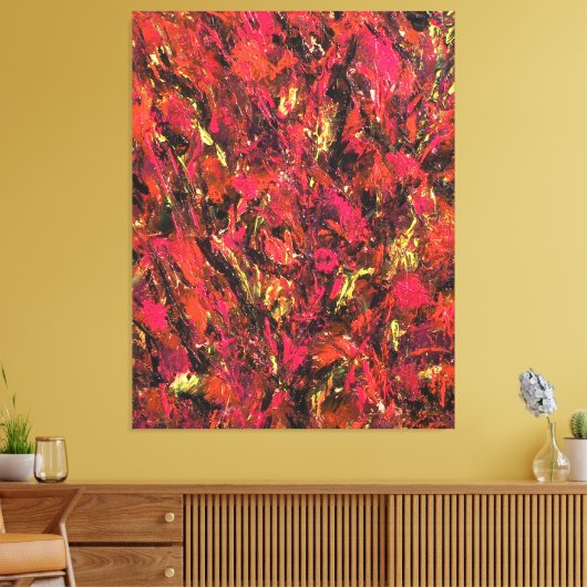 "Autumn Rains", Impressionism, abstract, acrylic Canvas Afdruk (Insitu (Woonkamer))