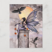 Autumn Raven Gothic Fairy Fantasy Briefkaart (Voorkant)