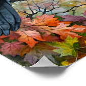 Autumn Raven Waterverf Art Poster (Hoek)