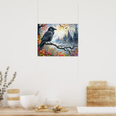 Autumn Raven Waterverf Art Poster (Keuken)