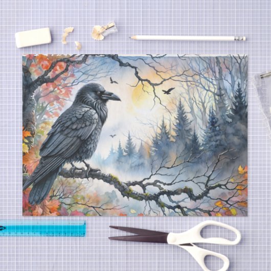 Autumn Raven Waterverf Art Tissuepapier (Craft)