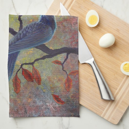 Autumn Ravens Theedoek (Quarter Fold)