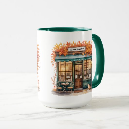 Autumn Reads Café MUG — Fall Bookstore  Mok (Voorkant rechts)