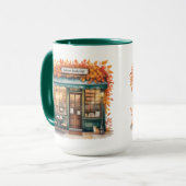 Autumn Reads Café MUG — Fall Bookstore  Mok (Voorkant links)