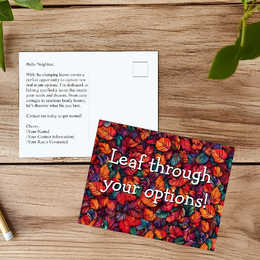 Autumn Real Estate makelaar marketing Mailer Briefkaart