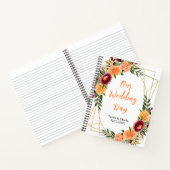 Autumn Red and Orange Floral Wedding Planner Notitieboek (Binnen)