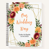 Autumn Red and Orange Floral Wedding Planner Notitieboek (Voorkant)
