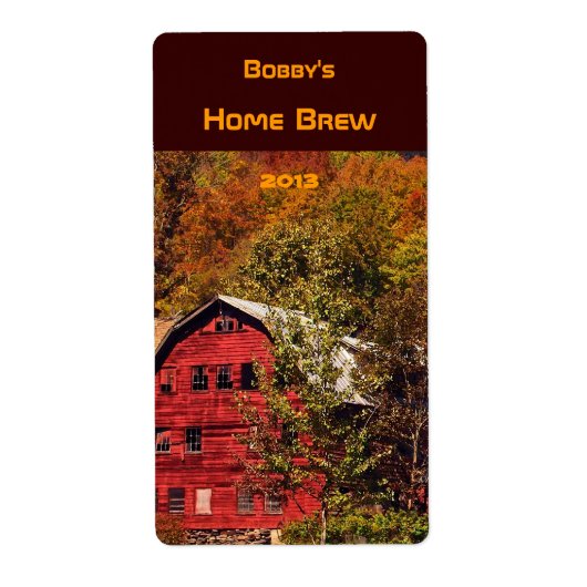 Autumn Red Barn beer Label (Voorkant)