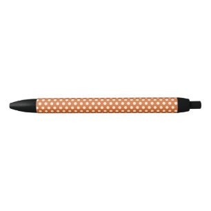 Autumn Red en White Polka Dot Zwarte Inkt Pen